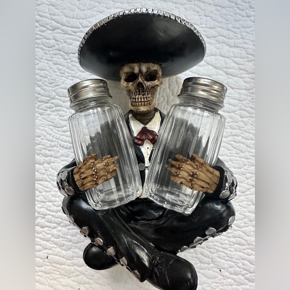 Collectible Skeleton Mariachi Spice Holder
